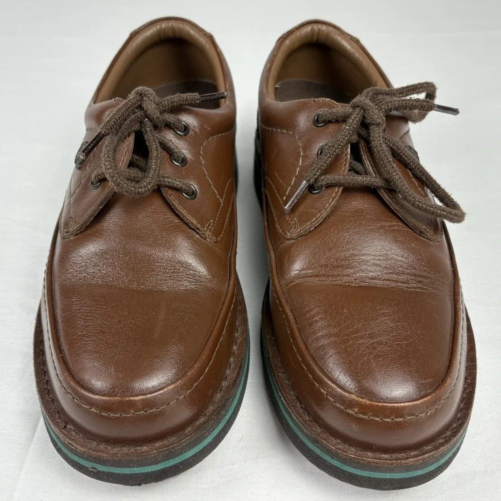 The Body Shop Hush Puppies Mall Walker Shoes Brown Leather Men's 6.5 Wide EUC
